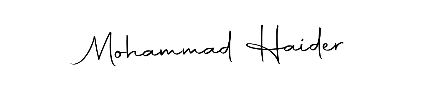 How to make Mohammad Haider name signature. Use Autography-DOLnW style for creating short signs online. This is the latest handwritten sign. Mohammad Haider signature style 10 images and pictures png