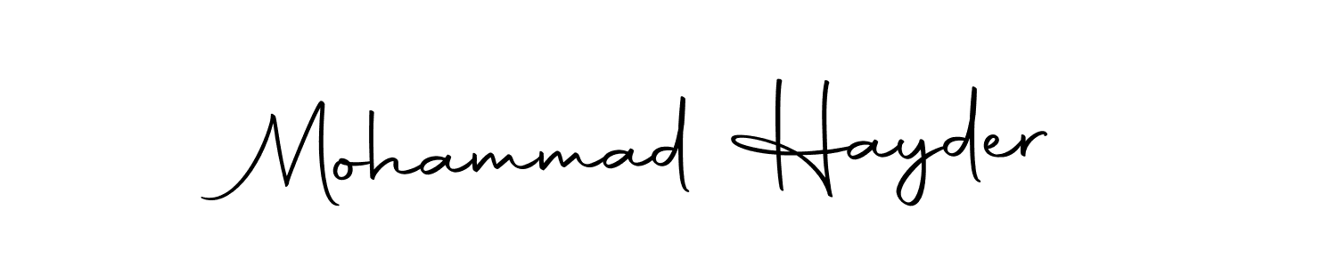 You should practise on your own different ways (Autography-DOLnW) to write your name (Mohammad Hayder) in signature. don't let someone else do it for you. Mohammad Hayder signature style 10 images and pictures png