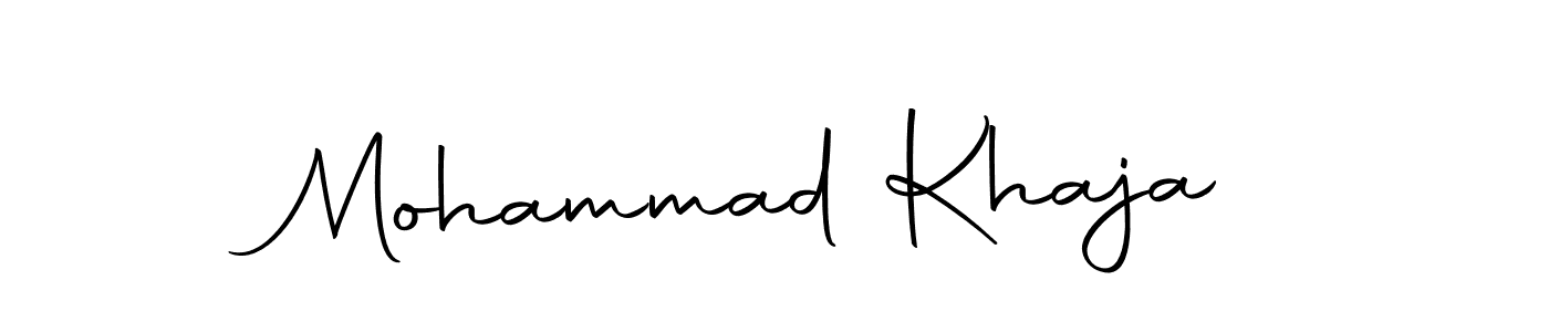 How to make Mohammad Khaja name signature. Use Autography-DOLnW style for creating short signs online. This is the latest handwritten sign. Mohammad Khaja signature style 10 images and pictures png