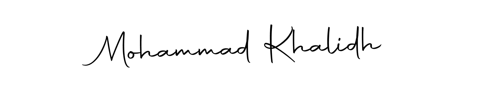 How to make Mohammad Khalidh name signature. Use Autography-DOLnW style for creating short signs online. This is the latest handwritten sign. Mohammad Khalidh signature style 10 images and pictures png