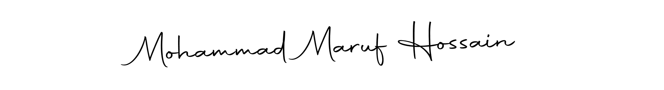 How to make Mohammad Maruf Hossain name signature. Use Autography-DOLnW style for creating short signs online. This is the latest handwritten sign. Mohammad Maruf Hossain signature style 10 images and pictures png