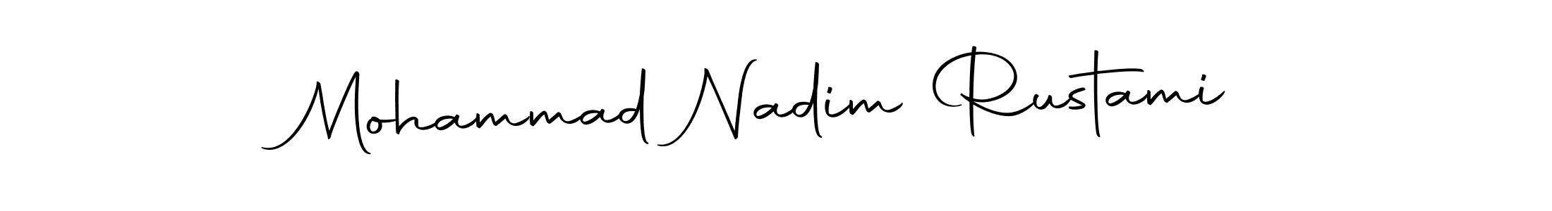 How to make Mohammad Nadim Rustami name signature. Use Autography-DOLnW style for creating short signs online. This is the latest handwritten sign. Mohammad Nadim Rustami signature style 10 images and pictures png