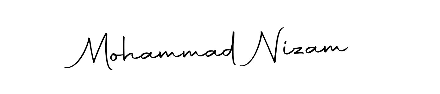 How to make Mohammad Nizam name signature. Use Autography-DOLnW style for creating short signs online. This is the latest handwritten sign. Mohammad Nizam signature style 10 images and pictures png