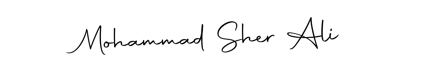 How to make Mohammad Sher Ali name signature. Use Autography-DOLnW style for creating short signs online. This is the latest handwritten sign. Mohammad Sher Ali signature style 10 images and pictures png
