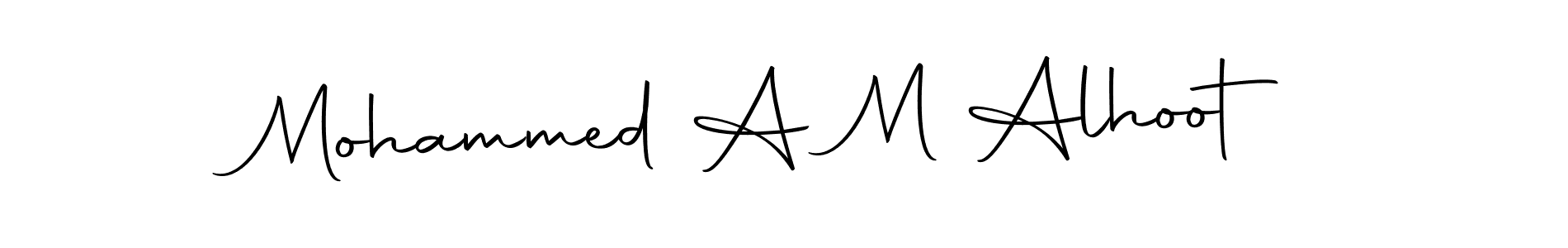 Make a short Mohammed A M Alhoot signature style. Manage your documents anywhere anytime using Autography-DOLnW. Create and add eSignatures, submit forms, share and send files easily. Mohammed A M Alhoot signature style 10 images and pictures png