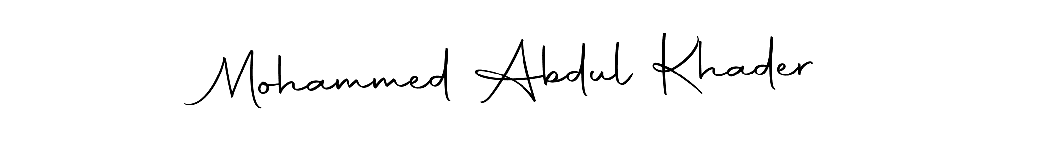 How to make Mohammed Abdul Khader name signature. Use Autography-DOLnW style for creating short signs online. This is the latest handwritten sign. Mohammed Abdul Khader signature style 10 images and pictures png