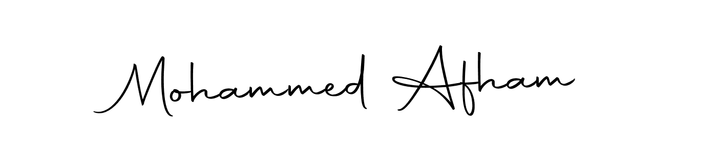 How to make Mohammed Afham name signature. Use Autography-DOLnW style for creating short signs online. This is the latest handwritten sign. Mohammed Afham signature style 10 images and pictures png