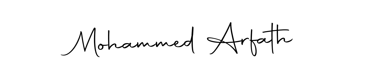 How to make Mohammed Arfath name signature. Use Autography-DOLnW style for creating short signs online. This is the latest handwritten sign. Mohammed Arfath signature style 10 images and pictures png