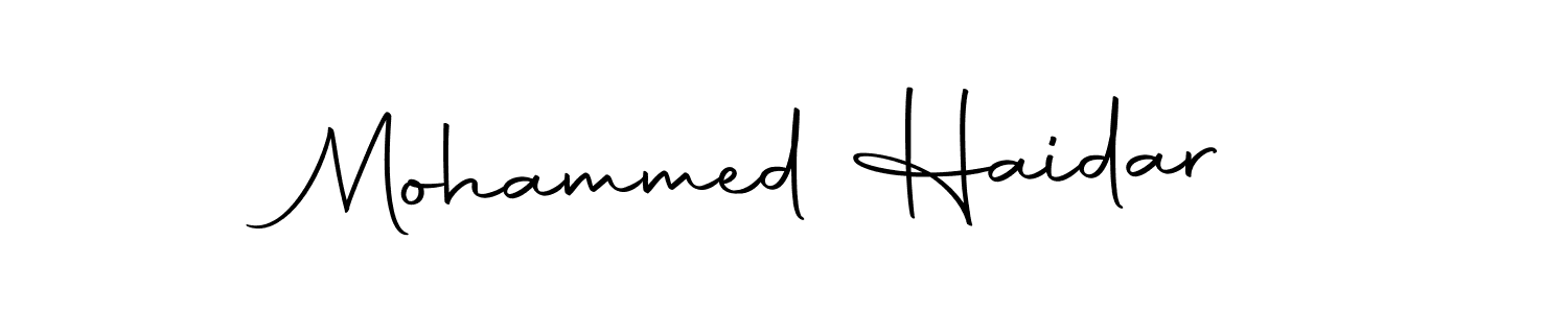 Make a beautiful signature design for name Mohammed Haidar. With this signature (Autography-DOLnW) style, you can create a handwritten signature for free. Mohammed Haidar signature style 10 images and pictures png