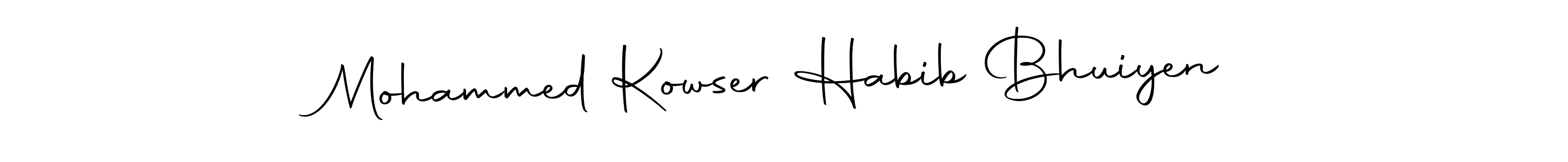 How to make Mohammed Kowser Habib Bhuiyen name signature. Use Autography-DOLnW style for creating short signs online. This is the latest handwritten sign. Mohammed Kowser Habib Bhuiyen signature style 10 images and pictures png
