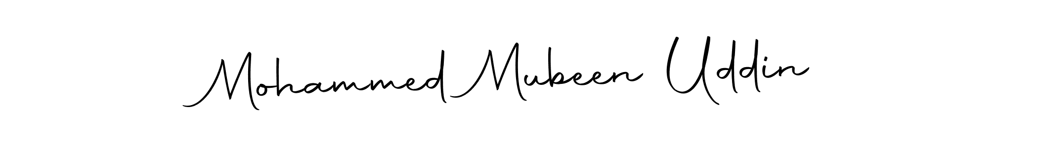 How to make Mohammed Mubeen Uddin name signature. Use Autography-DOLnW style for creating short signs online. This is the latest handwritten sign. Mohammed Mubeen Uddin signature style 10 images and pictures png