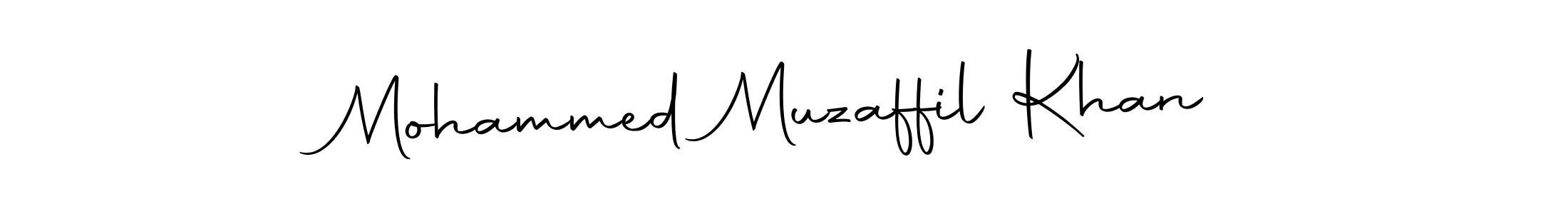You should practise on your own different ways (Autography-DOLnW) to write your name (Mohammed Muzaffil Khan) in signature. don't let someone else do it for you. Mohammed Muzaffil Khan signature style 10 images and pictures png