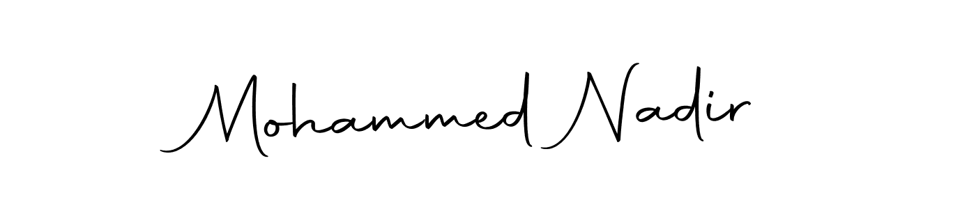 How to make Mohammed Nadir name signature. Use Autography-DOLnW style for creating short signs online. This is the latest handwritten sign. Mohammed Nadir signature style 10 images and pictures png