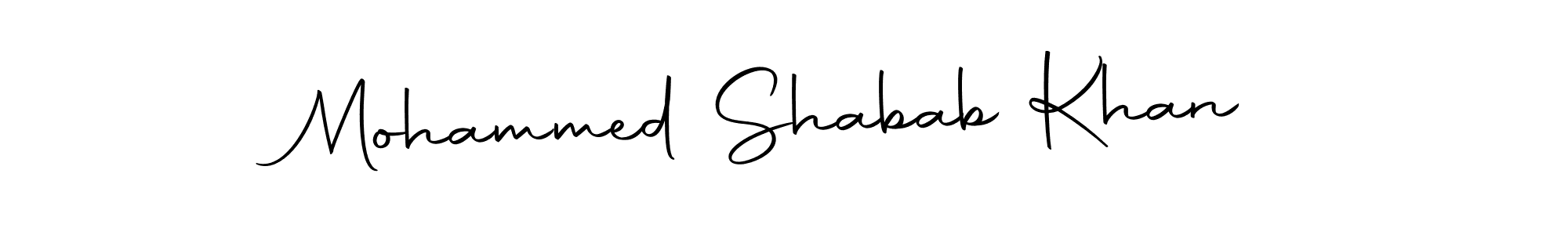 Make a short Mohammed Shabab Khan signature style. Manage your documents anywhere anytime using Autography-DOLnW. Create and add eSignatures, submit forms, share and send files easily. Mohammed Shabab Khan signature style 10 images and pictures png