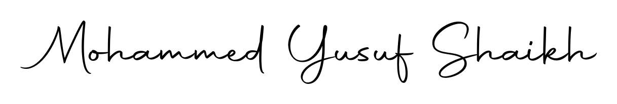 The Autography-DOLnW font transforms the name Mohammed Yusuf Shaikh into an executive sign with sharp precision and distinguished character. Mohammed Yusuf Shaikh signature style 10 images and pictures png