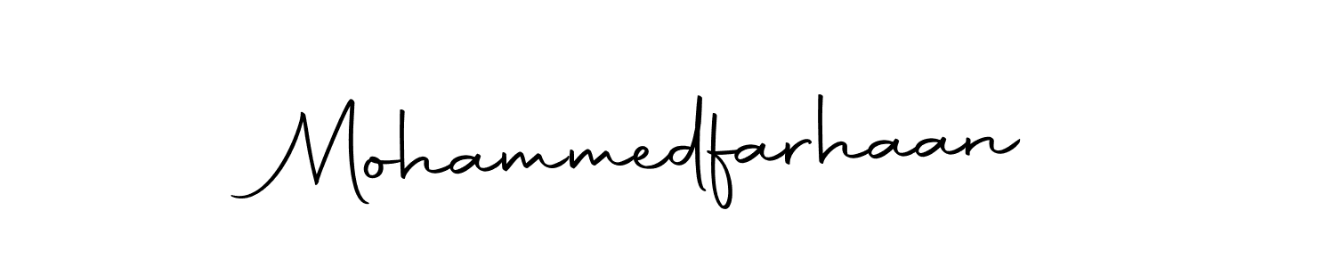 How to make Mohammedfarhaan name signature. Use Autography-DOLnW style for creating short signs online. This is the latest handwritten sign. Mohammedfarhaan signature style 10 images and pictures png