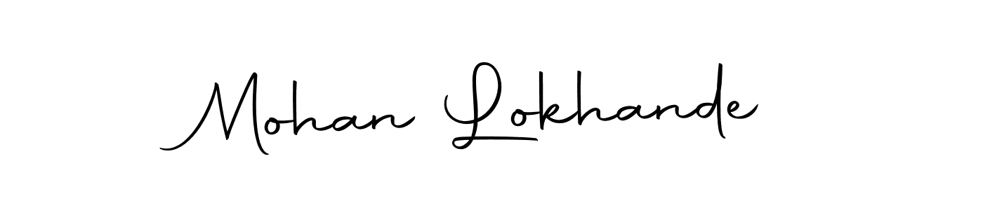 How to make Mohan Lokhande name signature. Use Autography-DOLnW style for creating short signs online. This is the latest handwritten sign. Mohan Lokhande signature style 10 images and pictures png