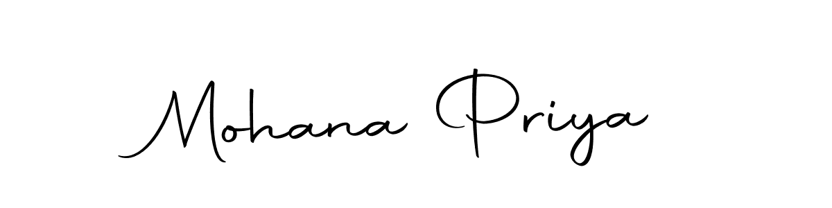 How to make Mohana Priya name signature. Use Autography-DOLnW style for creating short signs online. This is the latest handwritten sign. Mohana Priya signature style 10 images and pictures png