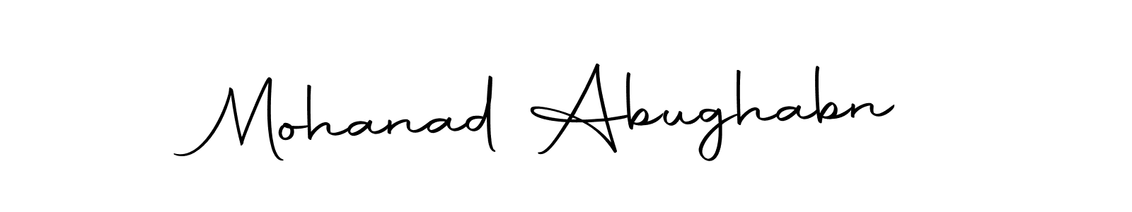 How to make Mohanad Abughabn name signature. Use Autography-DOLnW style for creating short signs online. This is the latest handwritten sign. Mohanad Abughabn signature style 10 images and pictures png