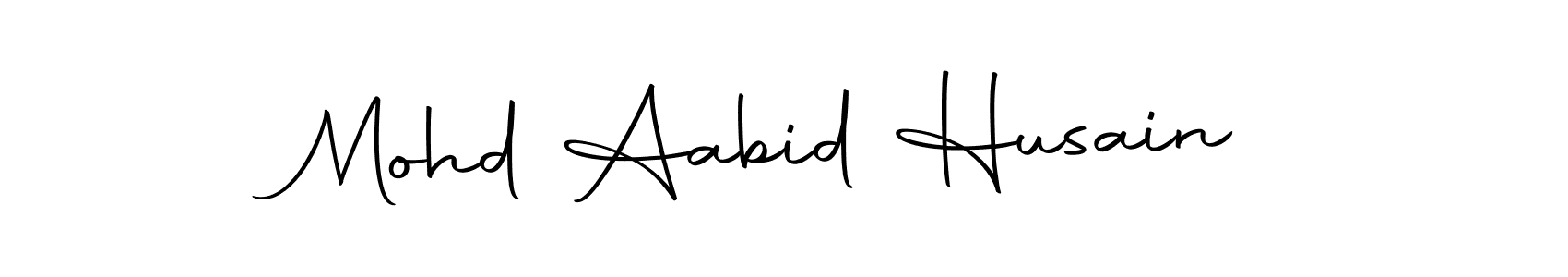 How to make Mohd Aabid Husain name signature. Use Autography-DOLnW style for creating short signs online. This is the latest handwritten sign. Mohd Aabid Husain signature style 10 images and pictures png
