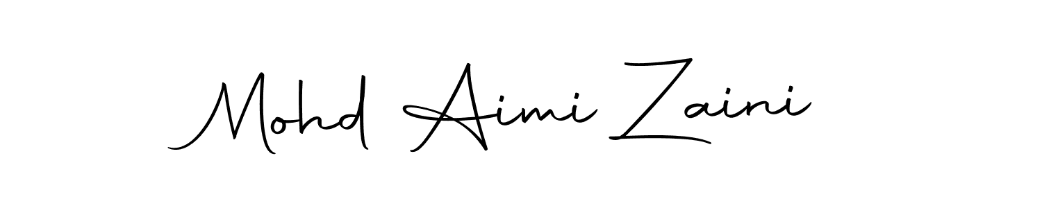 How to make Mohd Aimi Zaini name signature. Use Autography-DOLnW style for creating short signs online. This is the latest handwritten sign. Mohd Aimi Zaini signature style 10 images and pictures png