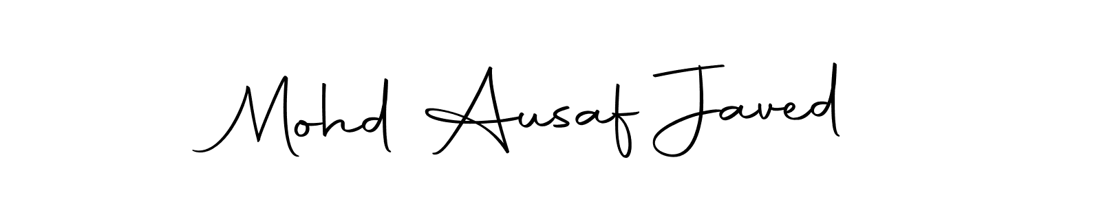 How to make Mohd Ausaf Javed name signature. Use Autography-DOLnW style for creating short signs online. This is the latest handwritten sign. Mohd Ausaf Javed signature style 10 images and pictures png