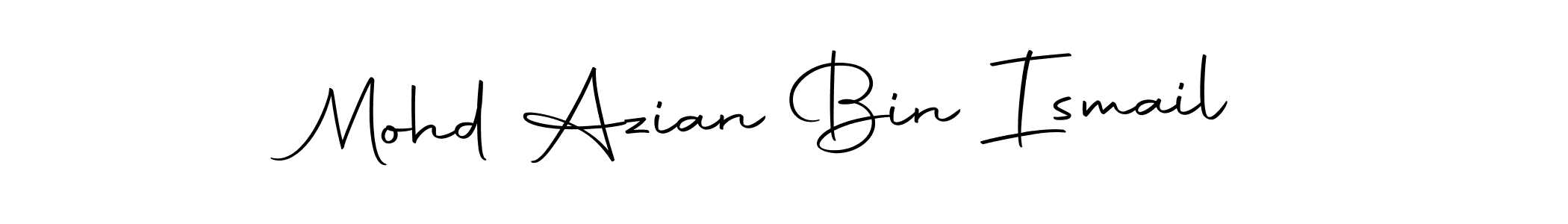 How to make Mohd Azian Bin Ismail name signature. Use Autography-DOLnW style for creating short signs online. This is the latest handwritten sign. Mohd Azian Bin Ismail signature style 10 images and pictures png