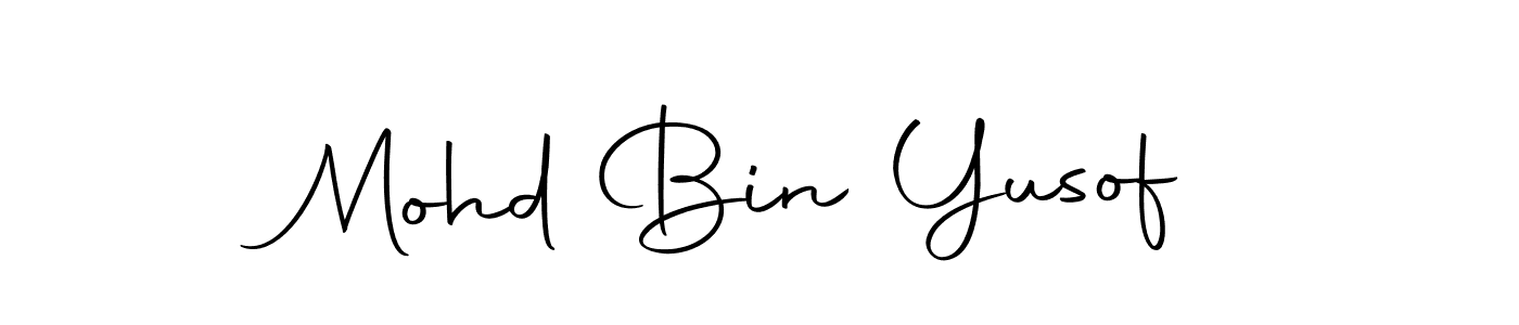 Design your own signature with our free online signature maker. With this signature software, you can create a handwritten (Autography-DOLnW) signature for name Mohd Bin Yusof. Mohd Bin Yusof signature style 10 images and pictures png