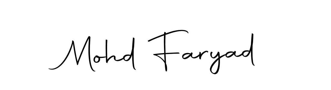 Use a signature maker to create a handwritten signature online. With this signature software, you can design (Autography-DOLnW) your own signature for name Mohd Faryad. Mohd Faryad signature style 10 images and pictures png