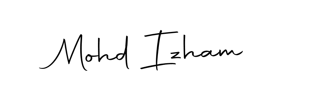 Use a signature maker to create a handwritten signature online. With this signature software, you can design (Autography-DOLnW) your own signature for name Mohd Izham. Mohd Izham signature style 10 images and pictures png