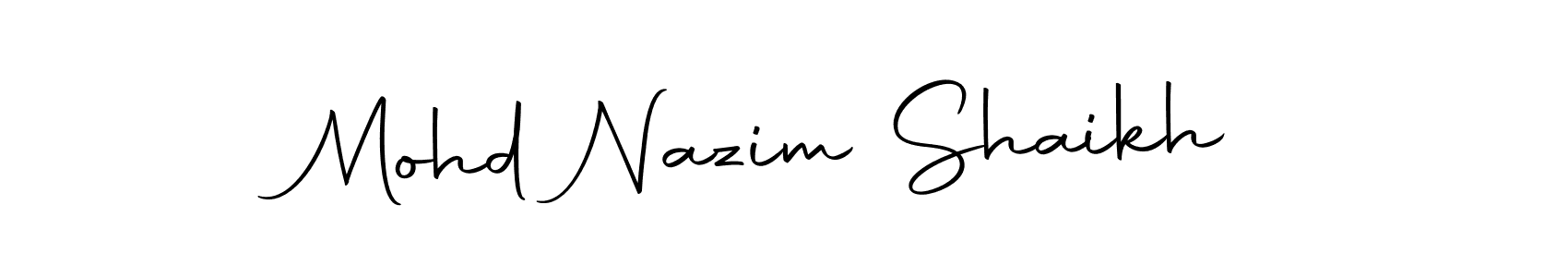 Use a signature maker to create a handwritten signature online. With this signature software, you can design (Autography-DOLnW) your own signature for name Mohd Nazim Shaikh. Mohd Nazim Shaikh signature style 10 images and pictures png