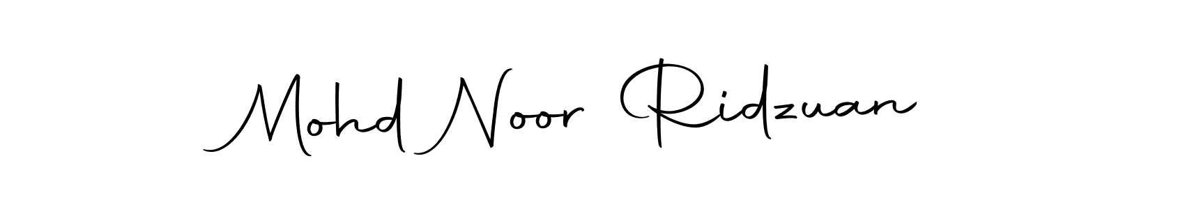 How to make Mohd Noor Ridzuan name signature. Use Autography-DOLnW style for creating short signs online. This is the latest handwritten sign. Mohd Noor Ridzuan signature style 10 images and pictures png