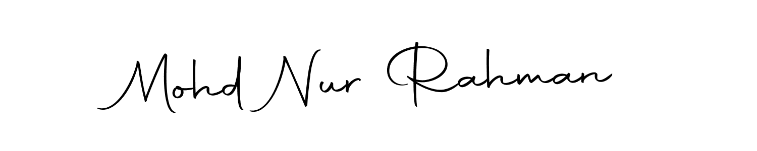 How to make Mohd Nur Rahman name signature. Use Autography-DOLnW style for creating short signs online. This is the latest handwritten sign. Mohd Nur Rahman signature style 10 images and pictures png