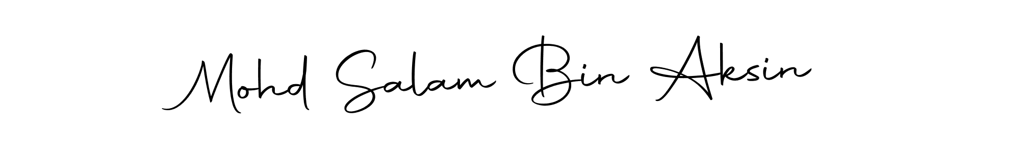 You can use this online signature creator to create a handwritten signature for the name Mohd Salam Bin Aksin. This is the best online autograph maker. Mohd Salam Bin Aksin signature style 10 images and pictures png