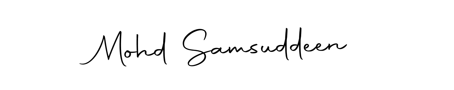 How to make Mohd Samsuddeen name signature. Use Autography-DOLnW style for creating short signs online. This is the latest handwritten sign. Mohd Samsuddeen signature style 10 images and pictures png
