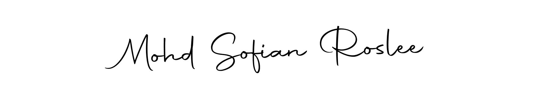 Make a beautiful signature design for name Mohd Sofian Roslee. With this signature (Autography-DOLnW) style, you can create a handwritten signature for free. Mohd Sofian Roslee signature style 10 images and pictures png