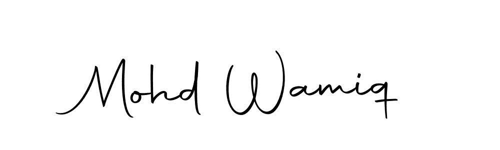 How to make Mohd Wamiq name signature. Use Autography-DOLnW style for creating short signs online. This is the latest handwritten sign. Mohd Wamiq signature style 10 images and pictures png