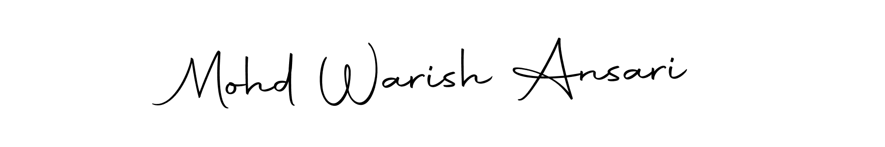 How to make Mohd Warish Ansari name signature. Use Autography-DOLnW style for creating short signs online. This is the latest handwritten sign. Mohd Warish Ansari signature style 10 images and pictures png