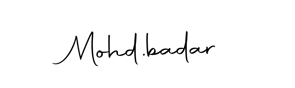 Design your own signature with our free online signature maker. With this signature software, you can create a handwritten (Autography-DOLnW) signature for name Mohd.badar. Mohd.badar signature style 10 images and pictures png