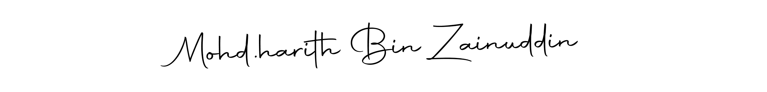 How to make Mohd.harith Bin Zainuddin name signature. Use Autography-DOLnW style for creating short signs online. This is the latest handwritten sign. Mohd.harith Bin Zainuddin signature style 10 images and pictures png