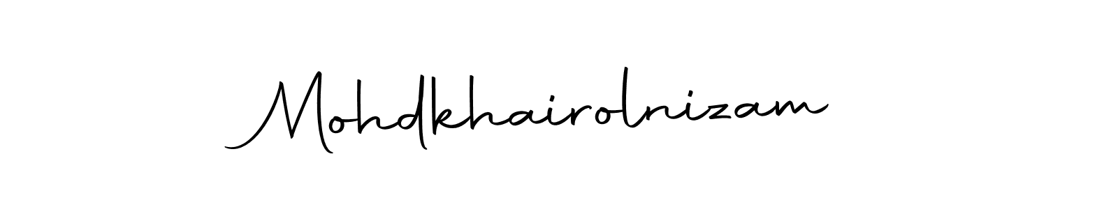 Create a beautiful signature design for name Mohdkhairolnizam. With this signature (Autography-DOLnW) fonts, you can make a handwritten signature for free. Mohdkhairolnizam signature style 10 images and pictures png