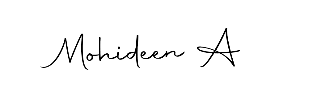 You should practise on your own different ways (Autography-DOLnW) to write your name (Mohideen A) in signature. don't let someone else do it for you. Mohideen A signature style 10 images and pictures png