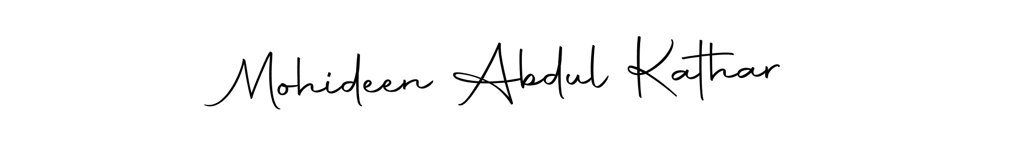 Make a short Mohideen Abdul Kathar signature style. Manage your documents anywhere anytime using Autography-DOLnW. Create and add eSignatures, submit forms, share and send files easily. Mohideen Abdul Kathar signature style 10 images and pictures png