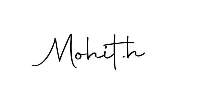 The best way (Autography-DOLnW) to make a short signature is to pick only two or three words in your name. The name Mohit.h include a total of six letters. For converting this name. Mohit.h signature style 10 images and pictures png