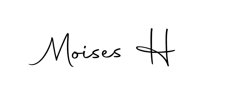 How to make Moises H name signature. Use Autography-DOLnW style for creating short signs online. This is the latest handwritten sign. Moises H signature style 10 images and pictures png