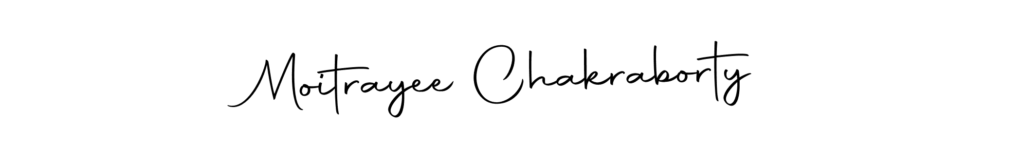 How to make Moitrayee Chakraborty name signature. Use Autography-DOLnW style for creating short signs online. This is the latest handwritten sign. Moitrayee Chakraborty signature style 10 images and pictures png