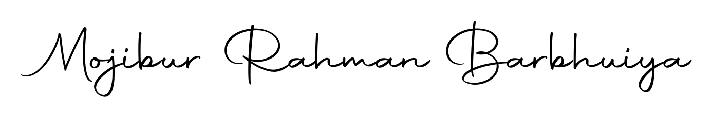 Personalize your online presence with Mojibur Rahman Barbhuiya signature rendered in elegant Autography-DOLnW font. Great for website footers and blogs. Mojibur Rahman Barbhuiya signature style 10 images and pictures png