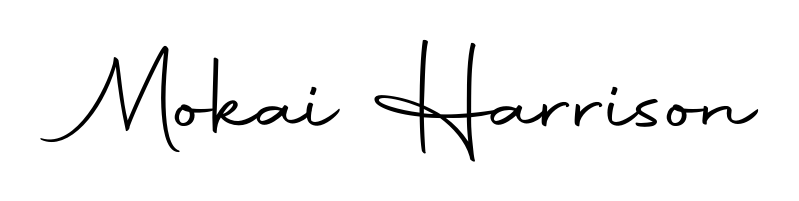 Create a personalized artistic stamp with Mokai Harrison in Autography-DOLnW font. Perfect for visual artists, designers, and influencers. Mokai Harrison signature style 10 images and pictures png