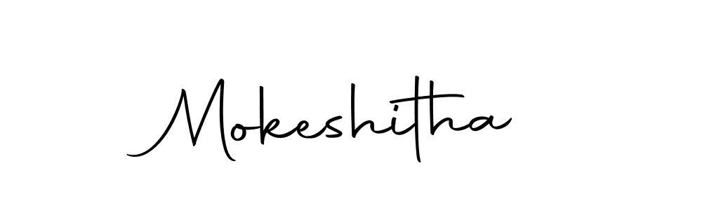 Create a beautiful signature design for name Mokeshitha. With this signature (Autography-DOLnW) fonts, you can make a handwritten signature for free. Mokeshitha signature style 10 images and pictures png