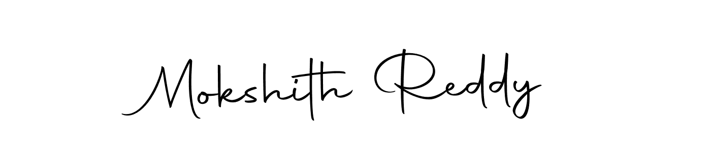 How to make Mokshith Reddy name signature. Use Autography-DOLnW style for creating short signs online. This is the latest handwritten sign. Mokshith Reddy signature style 10 images and pictures png